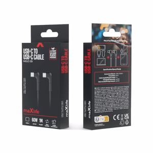 Maxlife MXUC-09 angle cable USB-C - USB-C 1,0 m 60W must