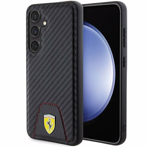 Ferrari Carbon Stitched Bottom ümbris jaoks Samsung Galaxy S24 - must