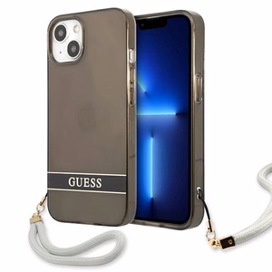 Guess GUHCP13SHTSGSK iPhone 13 mini 5.4" чёрный/чёрный жёсткий чехол Translucent Strap