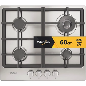 Whirlpool TGML 661 IX R sisseehitatud roostevabast terasest gaasipliit, 58 cm, 4 tsooni