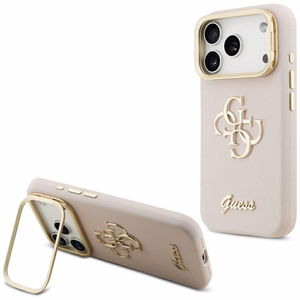 GUESS ümbris jaoks IPHONE 17 Pro GUHCP17LPCS4GSP (Grained PU Big 4G & Stand Camera) roosa