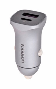 Ugreen USB Type-C / USB 24W Power Delivery Quick Charge auto laadija hall (30780)