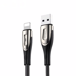 Joyroom Sharp Series S-M411 USB-A / Lightning 3A кабель 1.2m с индикатором зарядки - чёрный