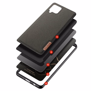 Dux Ducis Fino nailonist kattega ümbris Samsung Galaxy A42 5G roheline