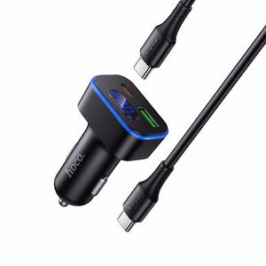 autolaadija Hoco USB A + USB C PD QC3.0 48W + kaabel USB C to C Z63B must