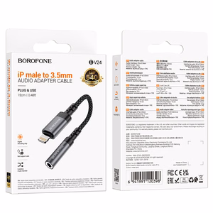 Borofone adapter BV24 Graceful - Lightning 3,5mm pistikupesale - hall