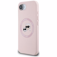 Karl Lagerfeld Silicone Karl&Choupette Heads MagSafe iPhone 16e Ümbris - Roosa