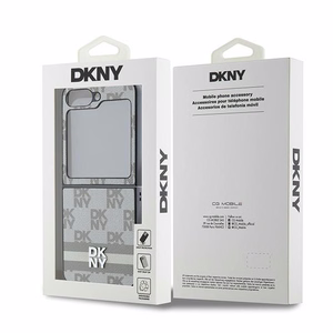 DKNY Checkered Pattern Printed Stripes Ümbris jaoks Samsung Galaxy Z Flip 6 - Beige