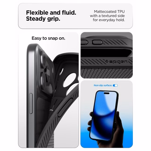 Spigen Liquid Air ümbris mudelile iPhone 18 Pro Max / 17 Pro Max – värv: mattmust