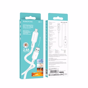 Кабель Borofone BX94 Crystal color - USB на Micro USB - 2,4A 1 метр белый