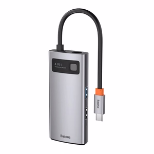 Jaotur 4in1 Baseus Metall Gleam seeria, USB-C to USB 3.0 + USB 2.0 + HDMI + USB-C PD