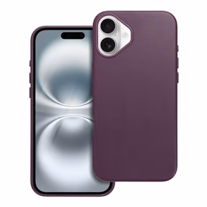 LEATHER MAG COVER ümbris jaoks IPHONE 16 Plus dark violet
