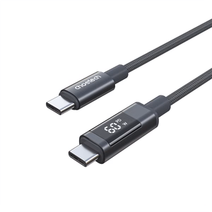 Choetech XCC-1068 PD 60W USB-C - USB-C kaabel ekraaniga 1.2 m - must