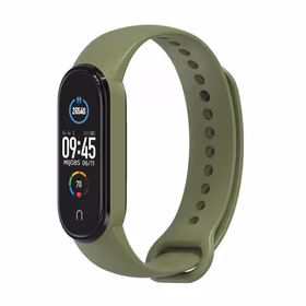 Strap Silikoon jaoks smartband Xiaomi Mi Band 5 / 6 / 7 roheline (08)