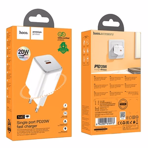 Phone Laadija Hoco USB C QC PD 20W N40 valge