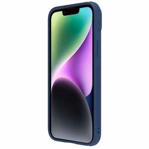 Nillkin CamShield nahast S ümbris iPhone 14 Plus kaamerakattega sinine ümbris