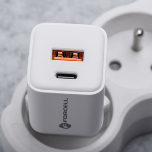 Phone laadija Forcell F-Energy Mini GaN III USB C + USB A QC4.0 PD 35W VT-35C valge 0INT