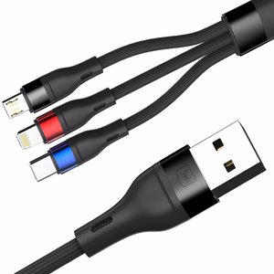 3mk Hyper Cable N-SERIES 3 in 1 USB-A / Lightning / Micro 1.2m 9V/2A 18W - must