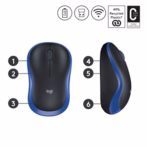 Traadita hiir Logitech 2,4G 1000 dpi M185 sinine