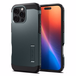 Spigen Tough Armor MagSafe Ümbris with Stand jaoks iPhone 16 Pro - Roheline