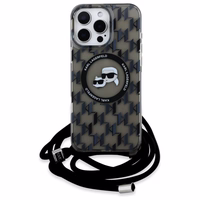 Karl Lagerfeld IML Crossbody Monogram Karl & Choupette Head MagSafe Ümbris jaoks iPhone 16 Pro Max - must