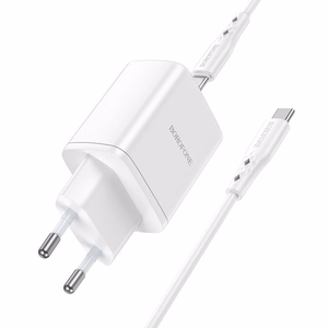 Charger Borofone BN9 35W 2xUSB-C + USB-C to USB-C cable 1.0m white