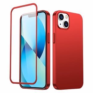 Joyroom 360 Full Case esi- ja tagakate iPhone 13-le + karastatud klaasist ekraanikaitse punane (JR-BP927 punane)