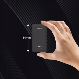 Dudao A65Q 65W GaN Дорожное зарядное устройство USB-A USB-C PD ультратонкое EU US - чёрный