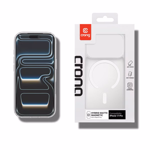 Crong Hybrid Matte Magnetic MagSafe ümbris seadmele iPhone 17 Pro, valge