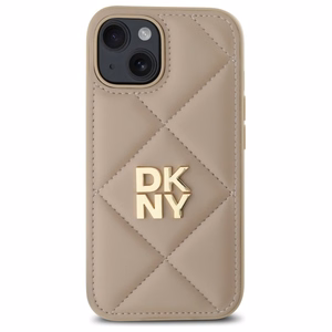 DKNY Quilted Stack Logo iPhone 15 Ümbris - Beige