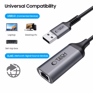 Tech-Protect UltraBoost USB-A 3.0 / Ethernet RJ45 1000Mbps Adapter - must
