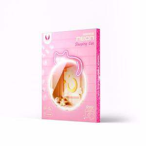Neon MIRROR LED SLEEPING CAT white pink FMNE03 Forever Light