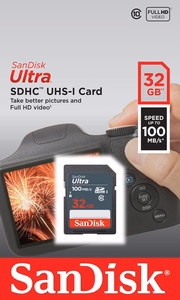 SanDisk memory card 32GB SDHC Ultra 100 MB/s