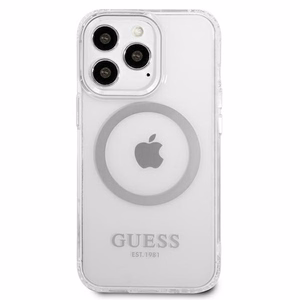 Guess Metal Outline MagSafe чехол для iPhone 13 Pro / iPhone 13 - серебряный