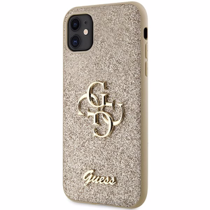 Guess GUHCN61HG4SGD ümbris jaoks iPhone 11 / Xr - kuldne Glitter Script Big 4G