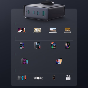 GaN Laadija UK Joyroom JR-TCG05UK 140W 3x USB-C USB-A + USB-C / USB-C kaabel 240W 1.2m