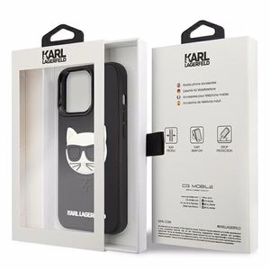 Karl Lagerfeldi 3D kummist Choupette ümbris iPhone 13 Pro / iPhone 13 jaoks - must
