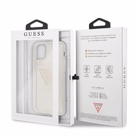 Guess GUHCN58SGTLGO iPhone 11 Pro kuldne/kuldne kõva ümbris Glitter Triangle