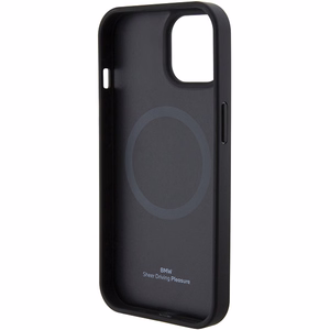 BMW MagSafe Leather Hot Stamp ümbris jaoks iPhone 15 Plus - must