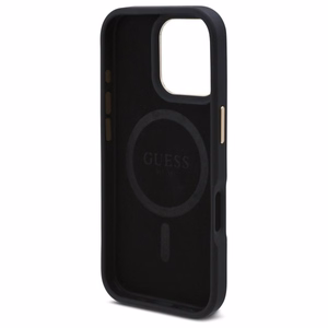 Guess 4G Logo Plate MagSafe Ümbris jaoks iPhone 16 Pro - must