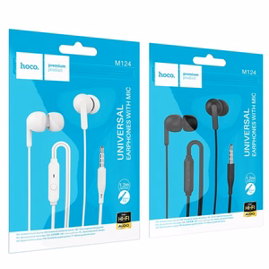 HOCO wire kõrvaklapid Jack 3,5 mm with microphone M124 valge