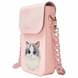 Nimmy Big Eyed Pet 2.0 Cat 3-in-1 Phone Bag + Wallet + Tracker Ümbris - Roosa