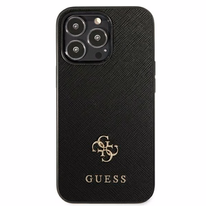Чехол Guess Saffiano 4G Small Metal Logo для iPhone 13 Pro / 13 6.1" - чёрный