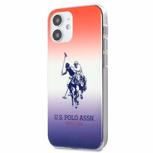 US Polo Assn. Gradient Pattern Collection ümbris seadmele iPhone 12 mini, punane / sinine