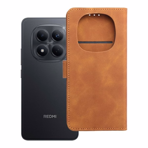 TENDER Book ümbris XIAOMI Redmi Note 15 5G pruunile numbrile