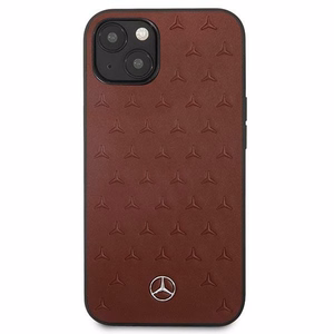 Mercedes nahast tähtede mustriga ümbris iPhone 13 mini jaoks - punane
