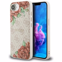 Guess 4G Flowers Print MagSafe iPhone 16e Ümbris - Roosa