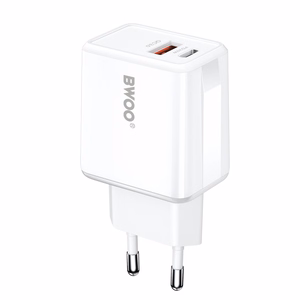 BWOO seina laadija CDA182 QC 38W 1x USB-A + 1x USB-C koos USB-C kaabliga 1 m must