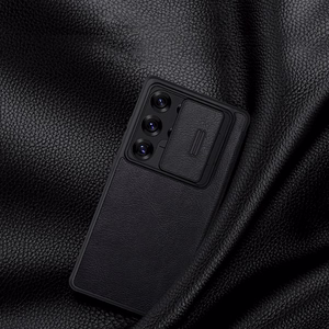 Nillkin Qin Pro Ümbris jaoks Samsung Galaxy S25 Ultra with Flip and Camera Cover - must