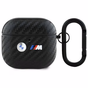 BMW Carbon Double Metal Logo Ümbris jaoks AirPods 4 - must